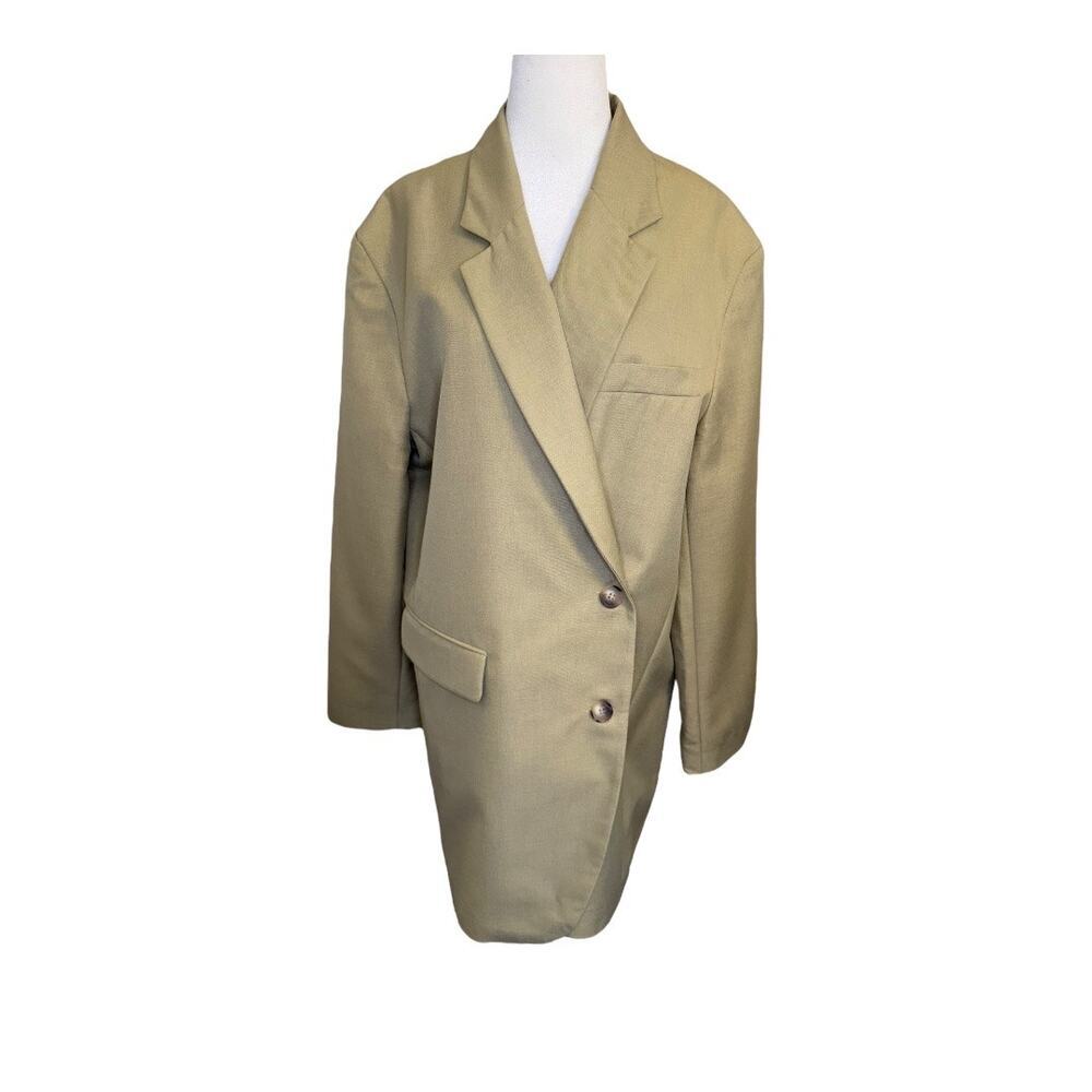 NEW Topshop Women's Oversized‎ Beige Blazer Jacket Size 8 Long Sleeve NWT